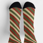 Chaussette traditionnelles rayées de Noël colorées (Haut)