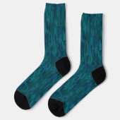 Chaussette Traits de pinceau impressionnistes, Nuit, Sarcelle (Gauche)