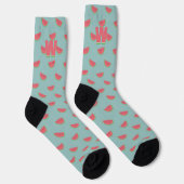 Chaussette Tranches de pastèque motif chaussettes sarcelle ét (Droite)