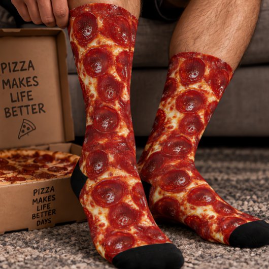 Chaussette Tranches de pizza au pepperoni
