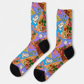 Chaussette Tranches de pizza drôles (Gauche)