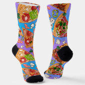 Chaussette Tranches de pizza drôles (Angulaire)