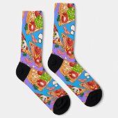 Chaussette Tranches de pizza drôles (Droite)