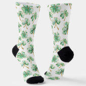 Chaussette Trèfles Vert Blanc Or Fête de la Saint-Patrick (Angulaire)