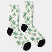 Chaussette Trèfles Vert Blanc Or Fête de la Saint-Patrick (Droite)
