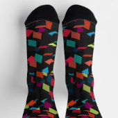Chaussette Trendy Abstract Geometric Cube Pattern (Haut)