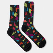 Chaussette Trendy Abstract Geometric Cube Pattern (Droite)