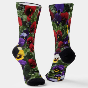Chaussette Tri Pansies colorées : Symphonie des couleurs en f