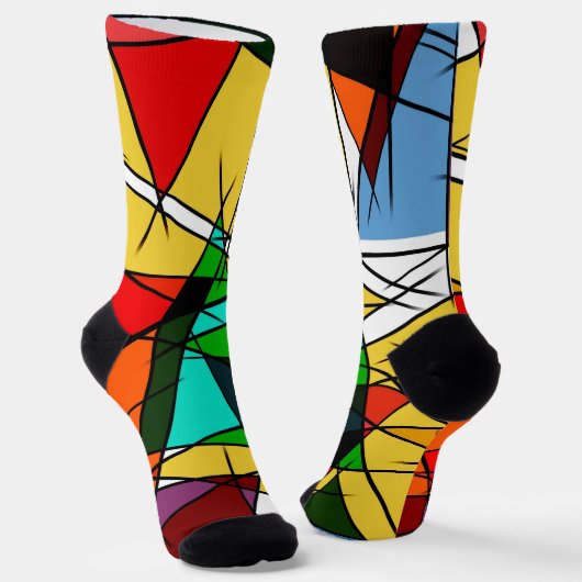 Chaussette Triangle Coloré Géométrique Moderne (Angulaire)