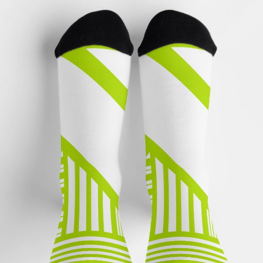 Chaussette Triangle en Lime Vert et Blanc (Haut)