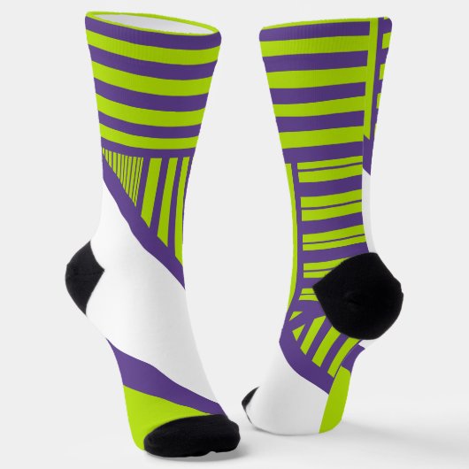 Chaussette Triangle en Lime Vert & Violet (Angulaire)