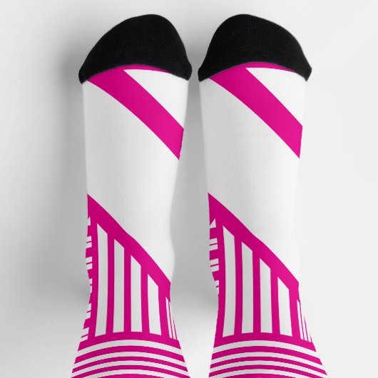 Chaussette Triangle en Magenta et Blanc (Haut)