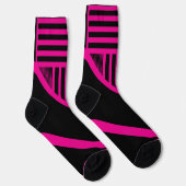 Chaussette Triangle en Magenta et Noir (Droite)