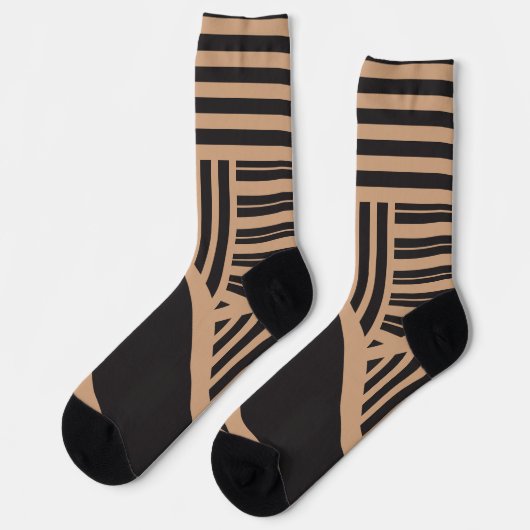 Chaussette Triangle en tan et noir (Gauche)