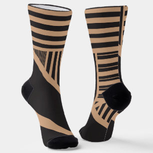 Chaussette Triangle en tan et noir