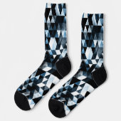 Chaussette Triangle Géométrique Vibrant Bleu Smoky Galaxy (Gauche)
