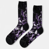 Chaussette Triangle géométrique violet fumé motif de galaxie (Gauche)