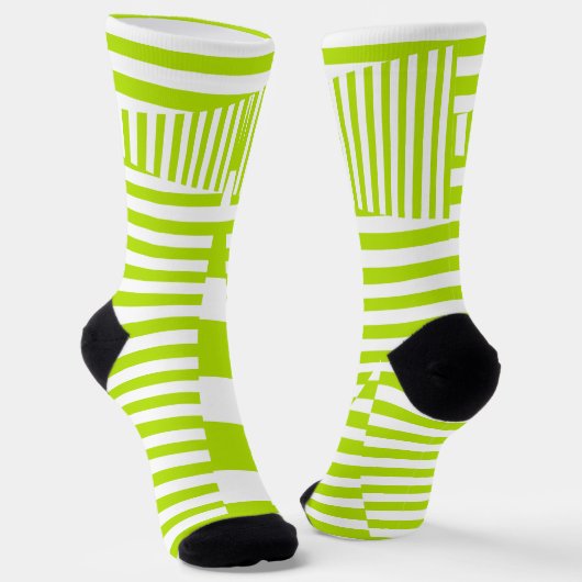 Chaussette Triangle - Lime vert et blanc (Angulaire)