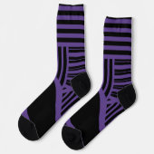 Chaussette Triangle rayures en violet et noir (Gauche)