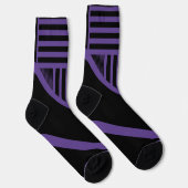 Chaussette Triangle rayures en violet et noir (Droite)