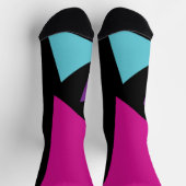 Chaussette Triangles en rose, violet, bleu et noir (Haut)