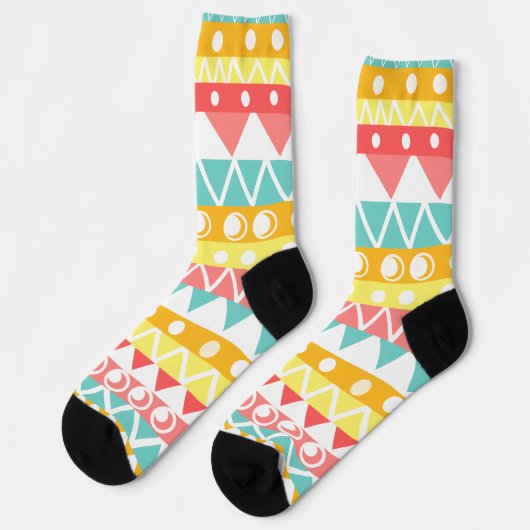 Chaussette Triangles Et Cercles Colorés (Gauche)