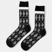 Chaussette Triangles géométriques blancs (Gauche)