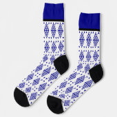 Chaussette Triangles géométriques bleus (Gauche)