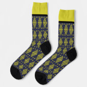 Chaussette Triangles géométriques jaunes (Gauche)