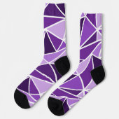 Chaussette Triangles géométriques modernes violets Unisex (Gauche)