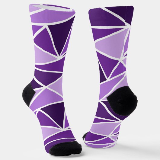 Chaussette Triangles géométriques modernes violets Unisex (Angulaire)