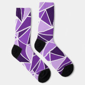 Chaussette Triangles géométriques modernes violets Unisex (Droite)