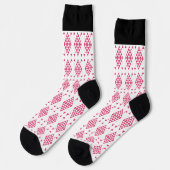 Chaussette Triangles géométriques roses (Gauche)