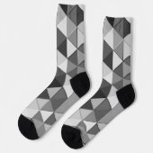 Chaussette Triangles gris cool motif géométrique (Gauche)