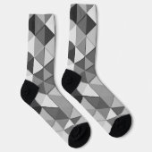 Chaussette Triangles gris cool motif géométrique (Droite)