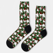 Chaussette Triangles rouge et vert 2 chaussettes (Gauche)