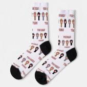 Chaussette Tribu des haricots d'orteil Lettres roses drôles d (Gauche)