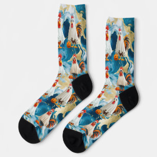Chaussette tricher ou traiter le poulet fantôme (bleu)