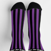 Chaussette Trick ou traiter sorcière violet noir rayé (Haut)