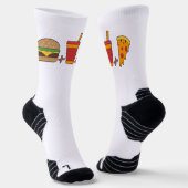 Chaussette Trio de restauration rapide : burger, soda, tranch (Angulaire)