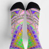 Chaussette Tripant Groovy Vibrant Art Digital Fractal Abstrai (Haut)