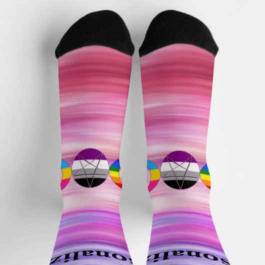 Chaussette Triple Goddess sur mesure Moon Pentacle Pride (Haut)