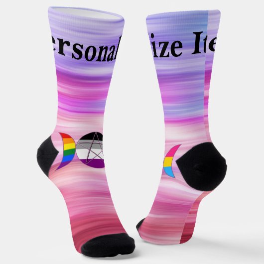 Chaussette Triple Goddess sur mesure Moon Pentacle Pride (Angulaire)