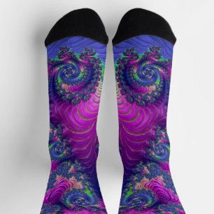 Chaussette Trippy bohème coloré ton de bijou arc-en-ciel frac