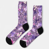 Chaussette Trippy Funky Boho Super Pastel Spiral Fractal Art (Gauche)
