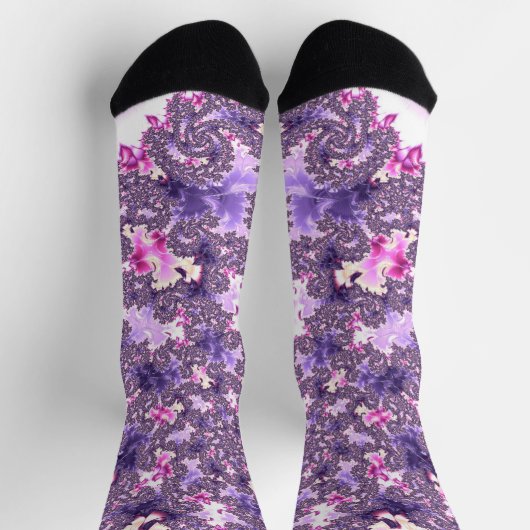 Chaussette Trippy Funky Boho Super Pastel Spiral Fractal Art (Haut)