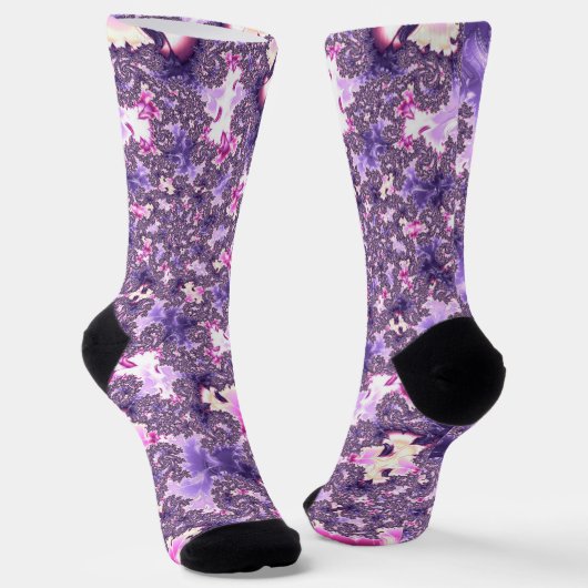 Chaussette Trippy Funky Boho Super Pastel Spiral Fractal Art (Angulaire)