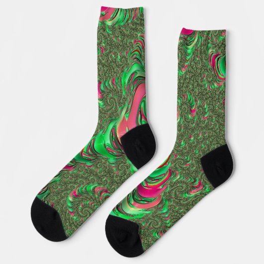 Chaussette Trippy Funky Psychedelic Super Spiral Fractal Art (Gauche)