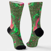 Chaussette Trippy Funky Psychedelic Super Spiral Fractal Art (Angulaire)