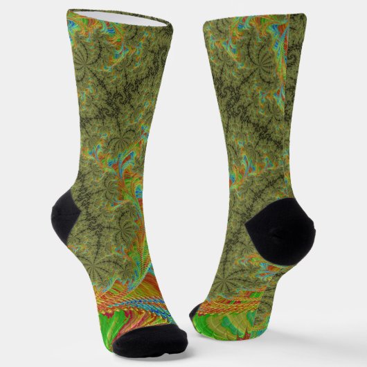Chaussette Trippy Psychedelic Spiral Fractal Art (Angulaire)